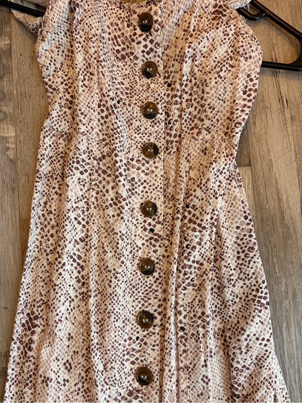 Japna Neutral Snake-Print Maxi Dress with Front Buttons - Picture 2 of 3